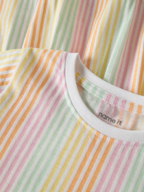 NAME IT Kjole Vigga Bright White Stripe